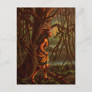 Cartão Postal Desenho Vintage: Pocahontas, A Princesa Indiana