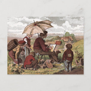 Cartão Postal Desenho Vintage: Um Artista Simples