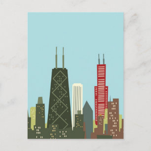 Cartão Postal Desenhos animados Chicago