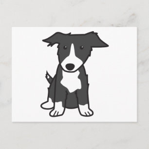 Cartão Postal Desenhos animados do cão de border collie