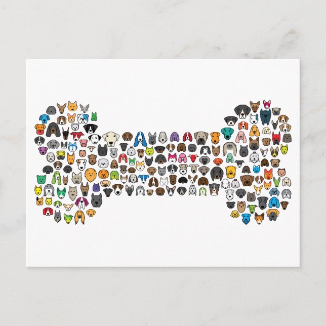 Cartão Postal Desenhos animados do cão do OSSO (Frente)