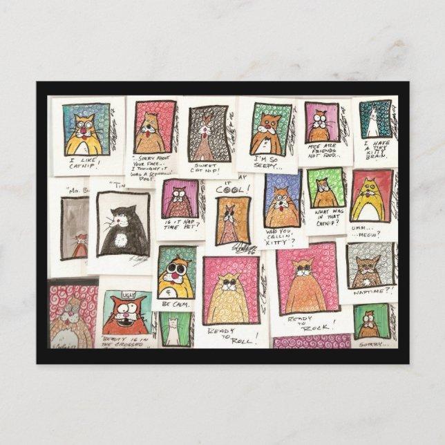Cartão Postal Desenhos animados do gato de Conroy (Frente)