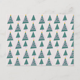 Cartão Postal Desenhos de Árvores Fofas Rosa Verde