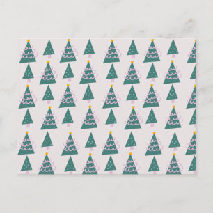 Cartão Postal Desenhos de Árvores Fofas Rosa Verde