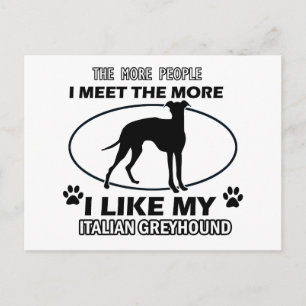 Cartão Postal Desenhos engraçados de galgo italiano