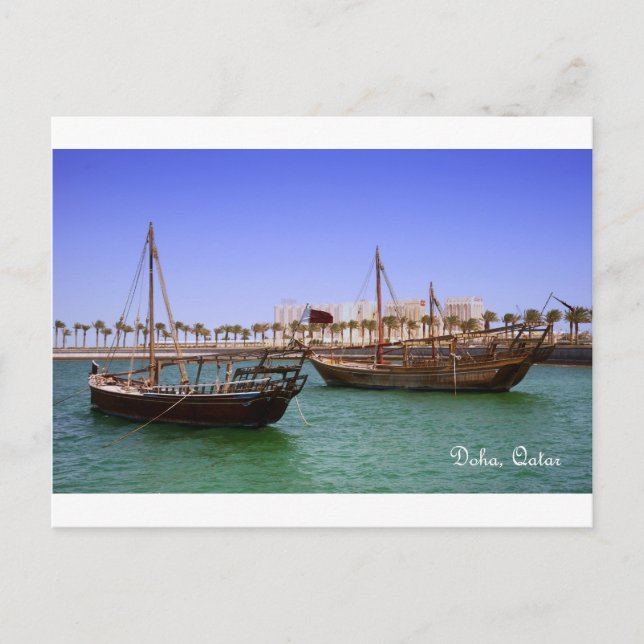 Cartão Postal Desenhos na Baía de Doha (Frente)