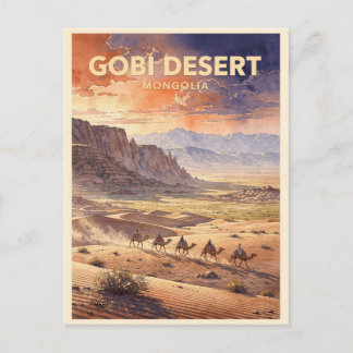 Cartão Postal Deserto de Gobi Mongólia Vintage