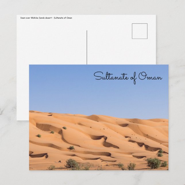 Cartão Postal deserto de Wahiba Sands - Omã (Frente/Verso)