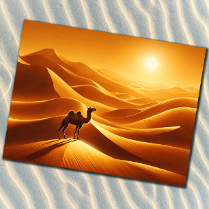 Cartão Postal Deserto do deserto do camelo da paisagem seco