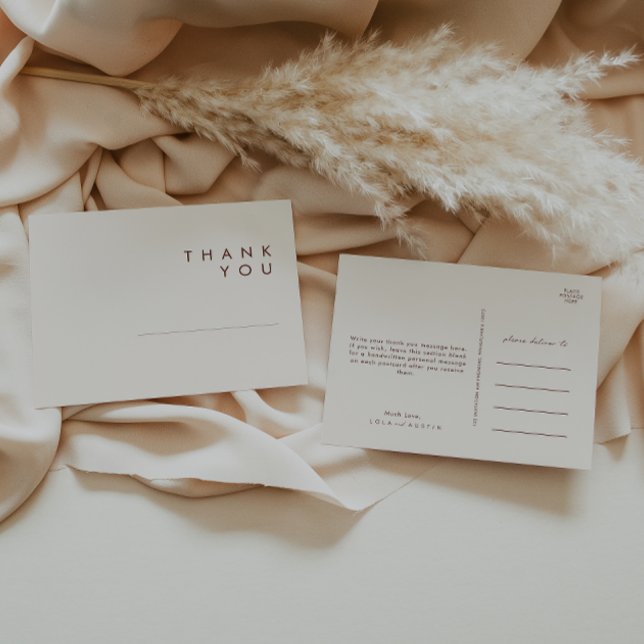 Cartão Postal Deserto Simples | Casamento Natural Obrigado Cartã (Criador carregado)