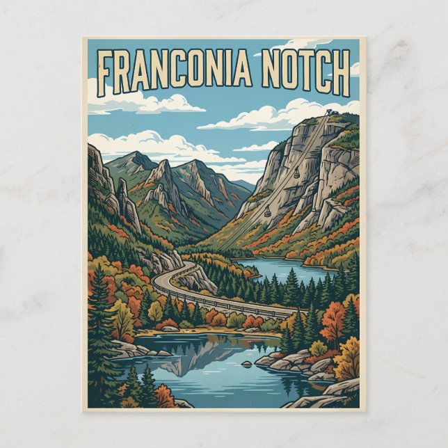 Cartão Postal Desfiladeiro de Franconia (Frente)