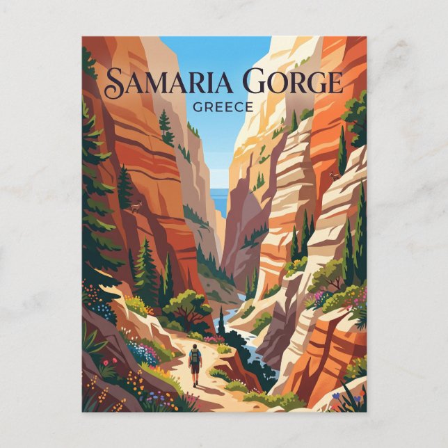 Cartão Postal Desfiladeiro de Samaria Grécia (Frente)