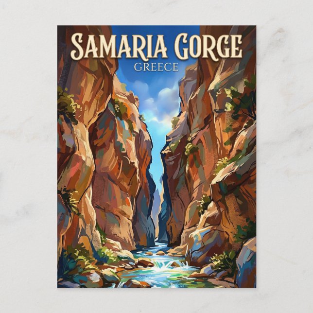 Cartão Postal Desfiladeiro de Samaria Grécia (Frente)