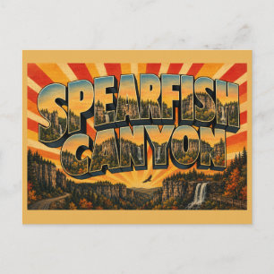 Cartão Postal Desfiladeiro de Spearfish SD Falésias Cachoeiras F