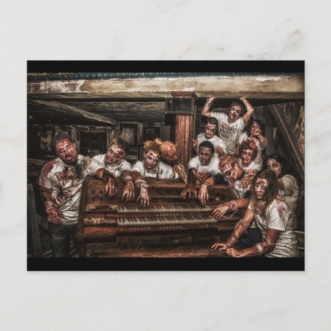 Cartão Postal desfile de acertos zombie (Frente)