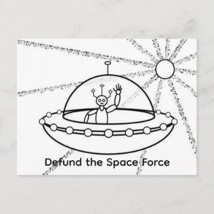 Cartão Postal Desfinancie a Força Espacial - UFO - Alienígena Am