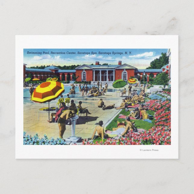 Cartão Postal Desfrutando do Centro de Recriação Spa de Saratoga (Frente)
