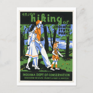 Cartão Postal Desfrute de caminhada no Indiana State Parks Vinta