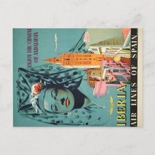 Cartão Postal Desfrute do charme da Viagens vintage da Poster da