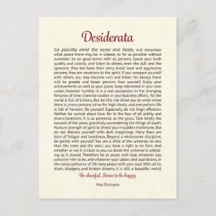 Cartão Postal Desiderata   Arte Mini Desiderata
