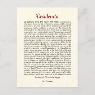Cartão Postal Desiderata Arte Mini Desiderata