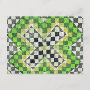 Cartão Postal Design 1-Green da edredão de Ralli do vintage