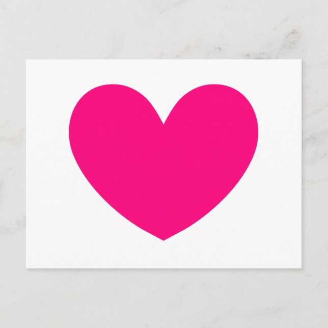 Cartão Postal Design A01 de Coração Rosa Quente (Frente)