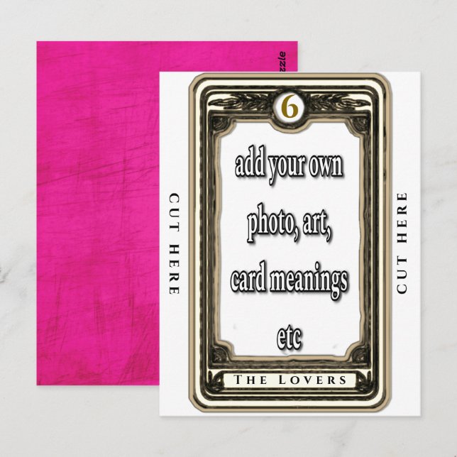 Cartão Postal Design, A Placa De Tarot Dos Amantes (Frente/Verso)