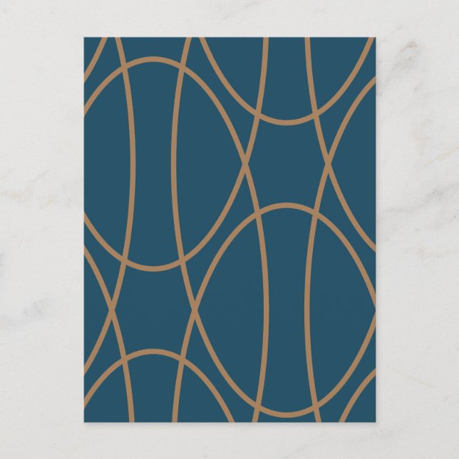 Cartão Postal Design abstrato de curvas contemporâneas (Frente)