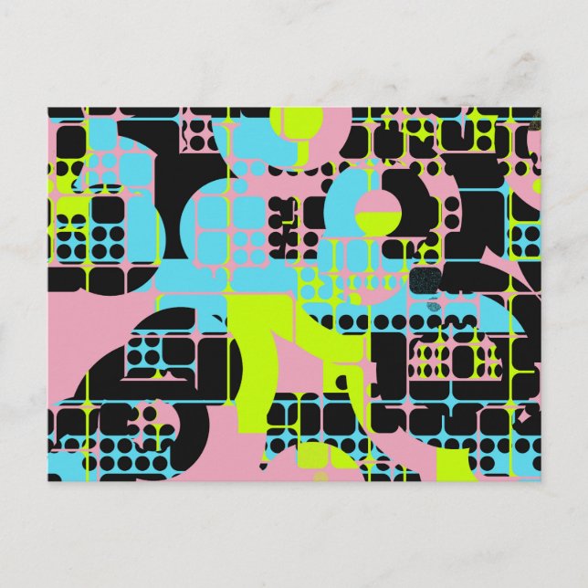 Cartão Postal Design abstrato de formas quebradas (Frente)