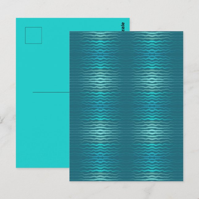 Cartão Postal Design Abstrato de Onda Turquesa Salgada da Praia  (Frente/Verso)