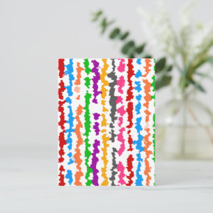 Cartão Postal Design Abstrato Irregular Colorido Branco