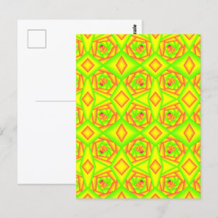 Cartão Postal Design Abstrato Ombre Laranja Verde Citrino Amarel