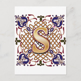 Cartão Postal Design Celta - Letra S