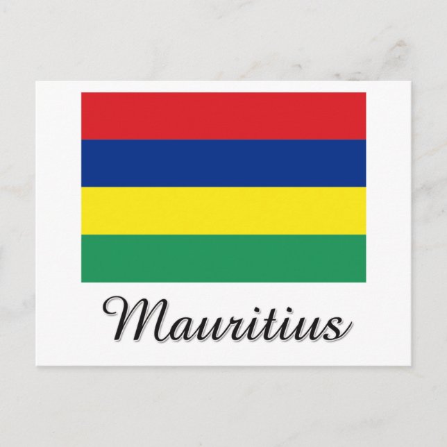 Cartão Postal Design da bandeira Maurícia (Frente)