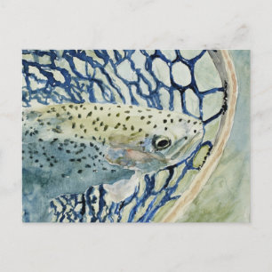 Cartão Postal Design da pesca da captura & da liberação