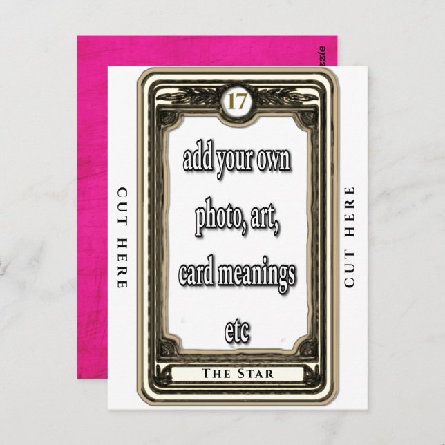 Cartão Postal Design da Placa de Tarot Star (Frente/Verso)