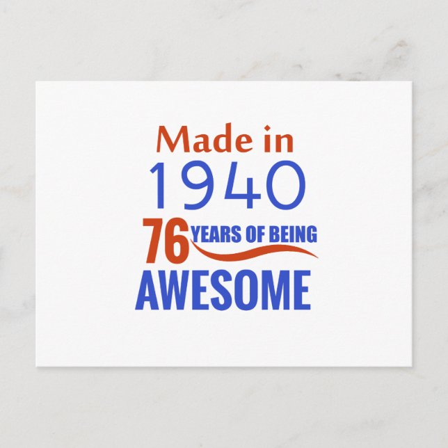 Cartão Postal design de 76 anos (Frente)