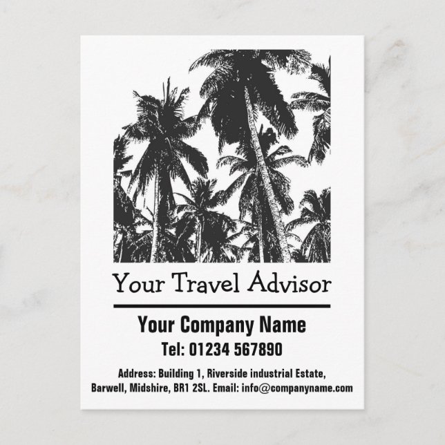 Cartão Postal Design de Agente de Viagens para Personalizar (Frente)