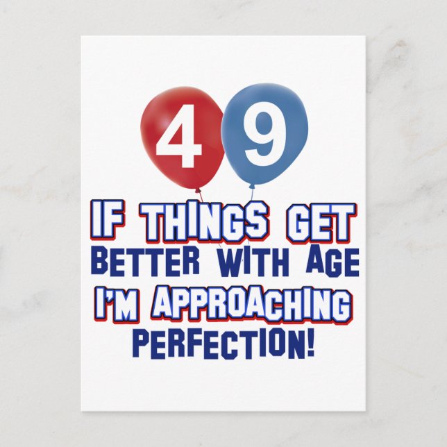 Cartão Postal design de aniversário de 49 anos (Frente)