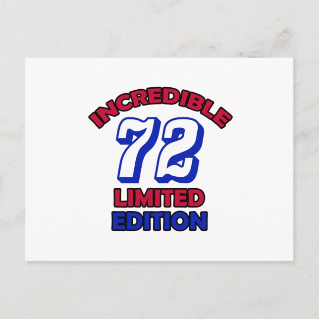 Cartão Postal design de aniversário de 72 (Frente)