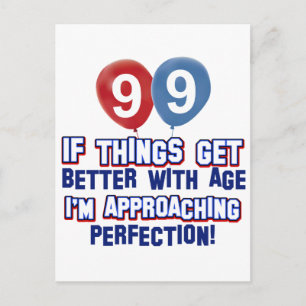 Cartão Postal design de aniversário de 99 anos