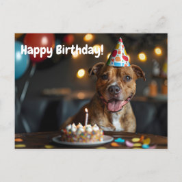 Cartão Postal Design de aniversário de Staffordshire bull terrie