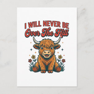 Cartão Postal Design de aniversário engraçado de vaca das Terras