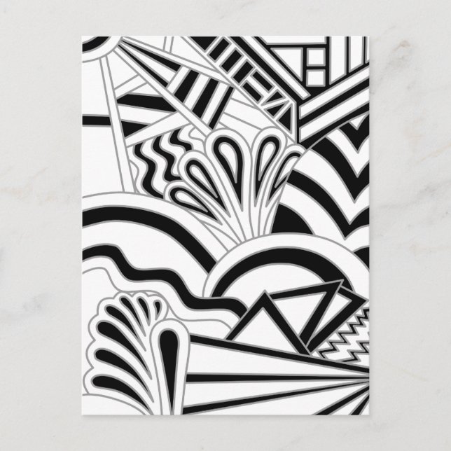 Cartão Postal Design de arte monocromática. (Frente)