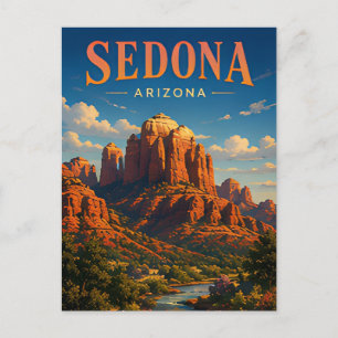 Cartão Postal Design de Aventura das Rochas Vermelhas de Sedona