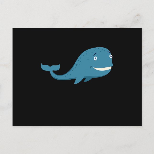 Cartão Postal Design de baleia, peixe baleia engraçado, presente (Frente)