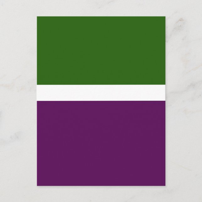 Cartão Postal Design de Bloco de Cor Simples Verde Branco Roxo (Frente)