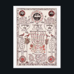 Cartão Postal Design de Cabala<br><div class="desc">Ilustração antiga e misteriosa da Cabala,  da DoverPictura. Encontre a imagem original em http://doverpictura.com/collection/0486991636</div>