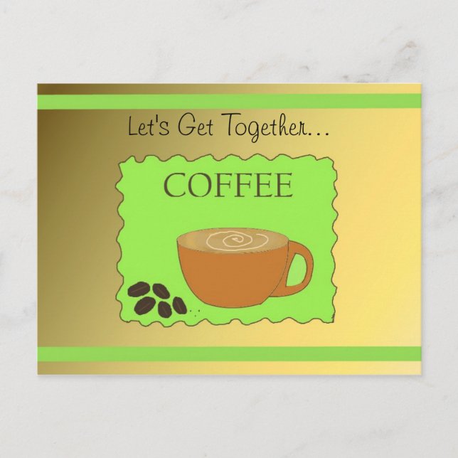 Cartão Postal Design de Café Verde e Mocha (Frente)